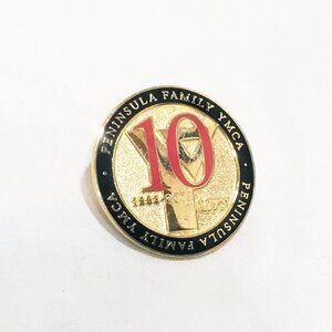 Peninsula Family YMCA 10 Years 1993 - 2003 Lapel Pin 1"